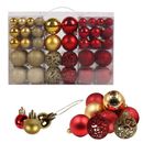 100pc Christmas Ball Ornaments Glitter Shatterproof Tree Decoration Red Gold