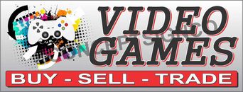1.5'X4' VIDEO GAMES BANNER Sign Buy Sell Trade Console Systems Pawn Xbox NES N64