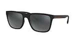 A|X ARMANI EXCHANGE Men's AX4080S Sunglasses, Matte Black/Light Grey Mirrored/Black, 57 mm