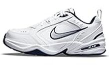 Nike Men's NIKE AIR MONARCH IV (4E) RUNNING SHOES -10.5; White / Metallic Silver-Midnight Navy
