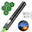 Long Range Tactical Green Beam Flashligh, Rechargeable Bright Laser Pointer for Night Astronomy Outdoor Camping Hiking for Indoor Outdoor