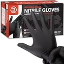 72HRS Industrial Grade Nitrile Gloves - Mechanic Gloves, 6 Mil Nitrile Gloves, Nitrile Gloves, Auto Mechanic Gloves, Rubber Mechanic Gloves, Disposable Gloves, Black Shop Gloves (100 Pieces, Large)