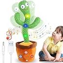 Storio Rechargeable Toys Talking Cactus Baby Toys for Kids Dancing Cactus Toys Can Sing Wriggle & Singing Recording Repeat What You Say Funny Education Toys for Children Playing Home Decor for Kids