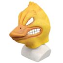 (Amarillo) Cubierta facial de pato enojado con cabeza de animal de látex