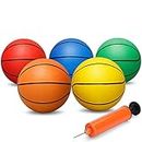 6'' Mini Replaceable Basketballs for Mini Basketball Hoop, Kids Mini Colorful Rubber Ball for Indoor Playground Pool Beach, Child Basketballs with Pump, Indoor Outdoor Fun Sports(5PCS)