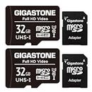 Gigastone 32GB 2-Pack Micro SD Card, FHD Video, Surveillance Security Cam Action Camera Drone Professional, 90MB/s Micro SDHC UHS-I U1 Class 10