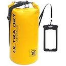 Premium Waterproof Bag, Sack with Phone Dry Bag and Long Adjustable Shoulder Strap Included, Perfect for Kayaking/Boating/Canoeing/Fishing/Rafting/Swimming/Camping/Snowboarding (Yellow 10 L) …