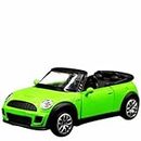 PLUSPOINT Alloy Metal Pull Back Diecast Car Model with Sound Light Mini Auto Toy for Children and Door Open 1: 32 Scale Size (Minicoper-Green)