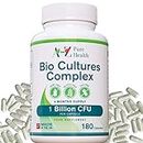Premium Bio Cultures Complex 180 Capsules (6 Month’s Supply) | High Strength Probiotic | Vegan Multi Strain Probiotic | Lactobacillus Acidophilus & Bifidobacterium | Supports Digestive Health