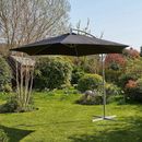 Parasol voladizo de jardín 3 metros sombra patio manivela base metálica resistente negro