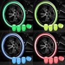 REETIK FASHION HUB Car Tire Valve Caps & Dust Protect Cap Universal Glow with Reflective Stickers, Trucks, Motorcycles & Bicycles. (Pack of 4)
