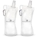 Survivor Filter 1L Clear Collapsible Water Bottle Travel - Squeeze, Foldable - BPA-Free - 2 x 33oz