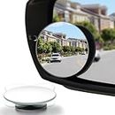 LivTee Blind Spot Mirror, 2" Round HD Glass Frameless Convex Rear View Mirrors Exterior Accessories with Wide Angle Adjustable Stick for Car SUV and Trucks, Pack of 4