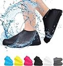 Waterproof Shoe Covers, Non-Slip Water Resistant Overshoes Silicone Rubber Rain Shoe Cover Outdoor cycling Protectors apply to Men, Women, Kids - SMALL