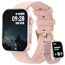 BRIBEJAT Smart Watch for Women (Answer/Make Call) 2.01’’ Fitness Tracker Pedometer with SpO2/Heart Rate/Sleep Monitor Compatible with iPhone Samsung Android Phone, Pink