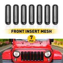 For Cover Jeep Wrangler JKU JK Front Mesh Headlight Inserts Grille & Accessories