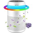 Afloia Air Purifiers for Bedroom Home, Small Air Purifier with Fragrance Sponge, 7-Color Mood Light & 3-Speed Fan, H13 True HEPA Air Filter for Pet Dander Smoke Dust Pollen, DEMI White