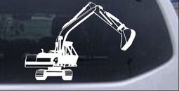 Track Hoe Excavator Construction Car or Truck Window Laptop Decal Sticker