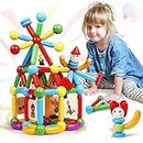 MAGBLOCK 136PCS Magnetic Sticks Blocks Tiles Construction Building, Magnet Balls Toys for 3+Years Old Boys and Girls, STEM Educational Learning Toys Gifts Sets for Children