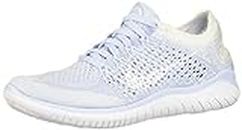 Nike Women's WMNS Free Rn Flyknit 2018 Running Shoes, Multicoloured Hydrogen Blue White 402, 6 CA