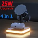 25W 4 In 1 Magnetic Wireless Charger Stand For iPhone 14 13 12 Pro Max Apple Apple 8 7 6 Airpods