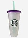 STARBUCKS Summer 2022 Swirl Purple Color Changing Reusable 24oz Cold Cup