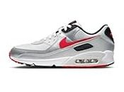 NIKE Air Max 90 Men's Trainers Sneakers Photon Dust/Metallic Silver/Black/University Red (Photon Dust/Metallic Silver/Black/University Red, UK Footwear Size System, Adult, Men, Numeric, Medium, 8.5)