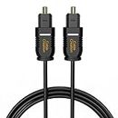 CableCreation Optical Digital Audio Cable 6FT, Slim Fiber Optic Toslink Gold Plated Optical S/PDIF Cord for Home Theater, Sound Bar, TV, PS4, Xbox, VD/CD Player, Game Console& More, Black/OD:2.2mm