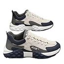 ZPLMIDE Chaussures décontractées Coussin d'air pour Hommes, Chaussures orthopédiques enfiler pour Hommes, Course respirantes, Basket-Ball Tennis Sport (44.,Beige)