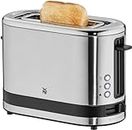 WMF Küchenminis 1-Scheiben Toaster Langschlitz XXl-Toast, Mini Toaster mit Brötchenaufsatz 7 Bräunungsstufen Überhitzungsschutz 600W Edelstahl matt