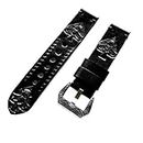 NICKSTON Embossed Ace of Spades Genuine Leather Band Compatible with Fitbit Versa 2 and Versa Smartwatches Black Strap Bracelet (for Versa, 2. Silver Color Smooth Buckle)