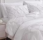 King Size Comforter Set - 7 Pieces King Size Bed in A Bag, White King Bedding Sets with Comforters, Sheets, Pillowcases & Shams, Bedding Set - White