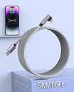 Extra Long iPhone Charger Cable 5M, [Apple MFi Certified] Long iPhone Charger Cable High Fast/Data Sync 16ft Apple USB-C Charging Lightning USB Cord for iPhone 14/14Pro/13/12/11/X/XS/XR/8/7/6/5/SE