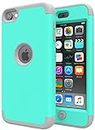 iPod Touch 5 Case,iPod Touch 6 Case,SLMY(TM) Heavy Duty High Impact Armor Case Cover Protective Case for Apple iPod Touch 5 6th Generation Green/Gray