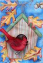  Fall Birdhouse Cardinal Garden Flag by Toland #1520, Last one