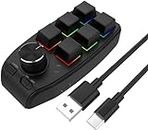 USB Custom Programming Macro Knob Keyboard 6 Keys Copy Paste Mini Button for Photoshop Gaming Mechanical Keyboard White