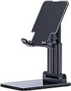 EYNK Dual Pole Desktop Mobile Phone Stand, Mobile Holder Adjustable & Foldable Mobile Stand Stand Holder for Mobile Phone and Tablets (up to 9 ) Inches (Black)