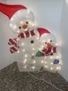 christmas decor outside lighted snowman and snowmini