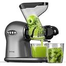 Efficient Masticating Juicers, SiFENE Cold Press, Dual 3" Big Mouth, Anti-Clog for Wheatgrass & Celery, Fruit & Veg Juice Extractor, Simple to Clean, BPA Free