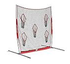 PowerNet Pro Frame Football QB Pass Accuracy Trainer | 8' x 8' Portable Passing Net w/ 5 Target Pockets | Ultra-Portable Quick Setup | Solo or Team Training Equipment | Also a Kicking Net Warm up