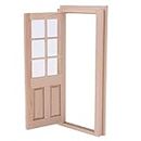 discountstore145 Doll House Accessory,Model Role Play Miniature Size Toy 1/12 Wooden 6-Panel Single Door Frame Decor Kids Toy Furniture Accessory for Dolls House Decor