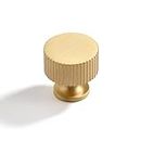 DAIRAZAN Brushed-Gold Drawer Cabinet Knob - 5 Pack Solid Brass Handles Hardware for Dresser Kitchen Bedroom Bathroom (Modern)