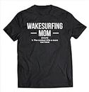 VidiAmazing Womens Wakesurfing Mom Wakeboard Wakeboarding Wakesurf Board Surf ds4294 T-Shirt Black