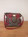 Michel Kors Brown Signature Canvas & Red Leather Gansevoort Tote Bag Rare READ