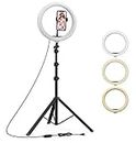 upReale 18" inch LED Ringlight with 7 Ft Tripod Stand Combo |3 Color Modes Dimmable| Lighting for Tiktok YouTube Reels Photo-Shoot Videos Shooting, Recording with Phone and Camera