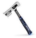 Real Steel 28 Oz Steel Roofing Hammer Shingler’s Hatchet Hammer with Rubber Handle (0522), Silver and Black