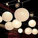 9FT Paper Lamp Lantern Shade for Decoration Hotels Home Diwali Light (10 Inch; White) 10 Pieces
