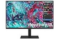 SAMSUNG 27-Inch ViewFinity S8 Series 4K UHD High Resolution Monitor, IPS Panel, 60Hz, Thunderbolt 4, HDR 10+, Built-In Speakers, Height Adjustable Stand, S27B804TGN, 2022, Black