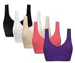 Vermilion Bird Women's 5 Pack Seamless Comfortable Sports Bra with Removable Pads Pack of 5 S
