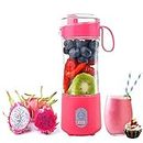 Portable Smoothie Blender USB Rechargeable - Personal Size Shakes Juicer Cup 4000mAh Battery Strong Power Pink